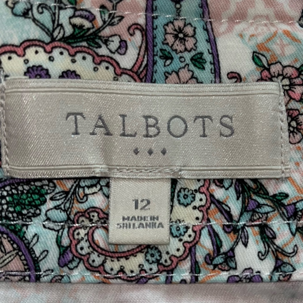Talbots Multi Colored Paisley Skirt With Pockets Size 12 - Picture 9 of 10